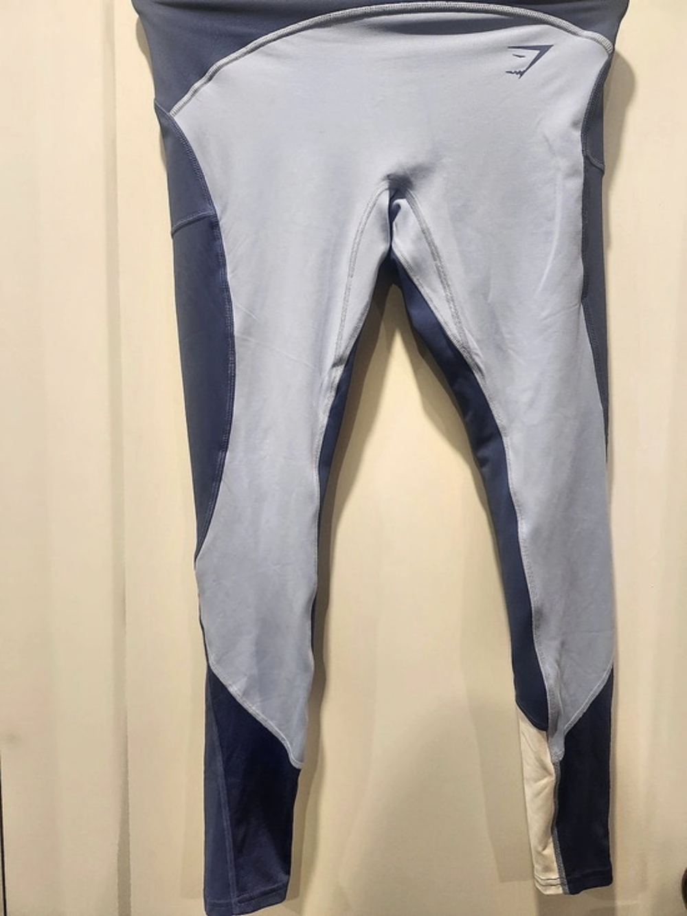 Gymshark Piping Leggings Color Block Blue & White